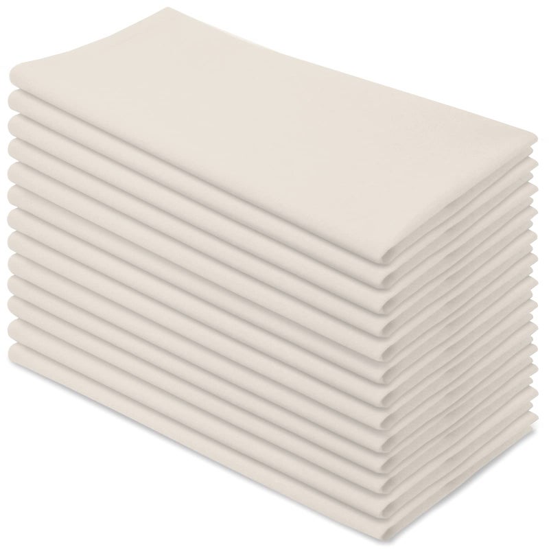 Aunti Em's Kitchen Natural Cotton Napkins Cloth 20 x 20 Oversized 100% Natural Bulk Linens for Dinner, Events, Weddings, Set of 12 - Image 1